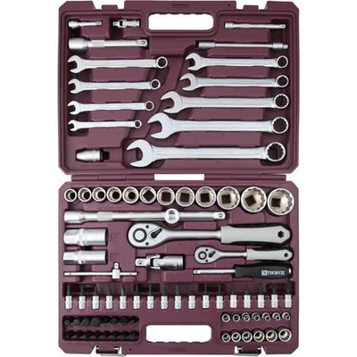 Набор инструмента универсальный THORVIK 1/4", 1/2"DR 82 предмета   TS082/12