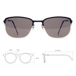 Синие солнцезащитные очки из титана с серыми линзами. Модель 19