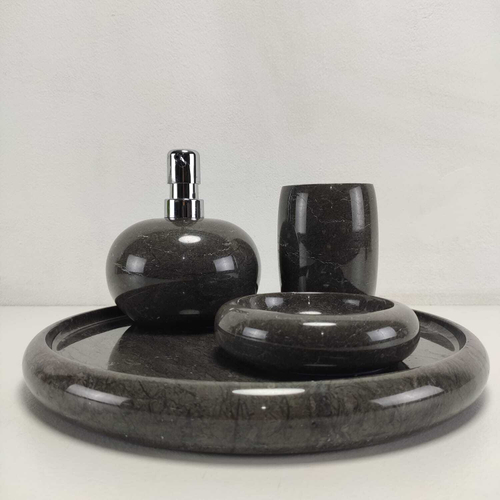 Набор из мрамора 4 предм Mountain Set Black NM-7184 круг