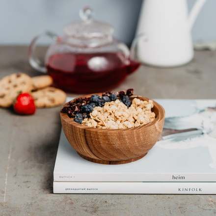 Деревянная текстурированная чаша пиала Art of Siberia из древесины вяза карагач. T87