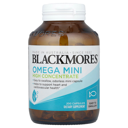 Blackmores, Omega Mini, высококонцентрат, 200 капсул