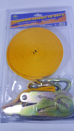 3Т-10М / Ремень стяжной для крепления груза, стяжка, 3 тонны, длина 10 метров, с крючками, оранжевый, в блистере, ST-213-10, TG (1 шт. / комплект)