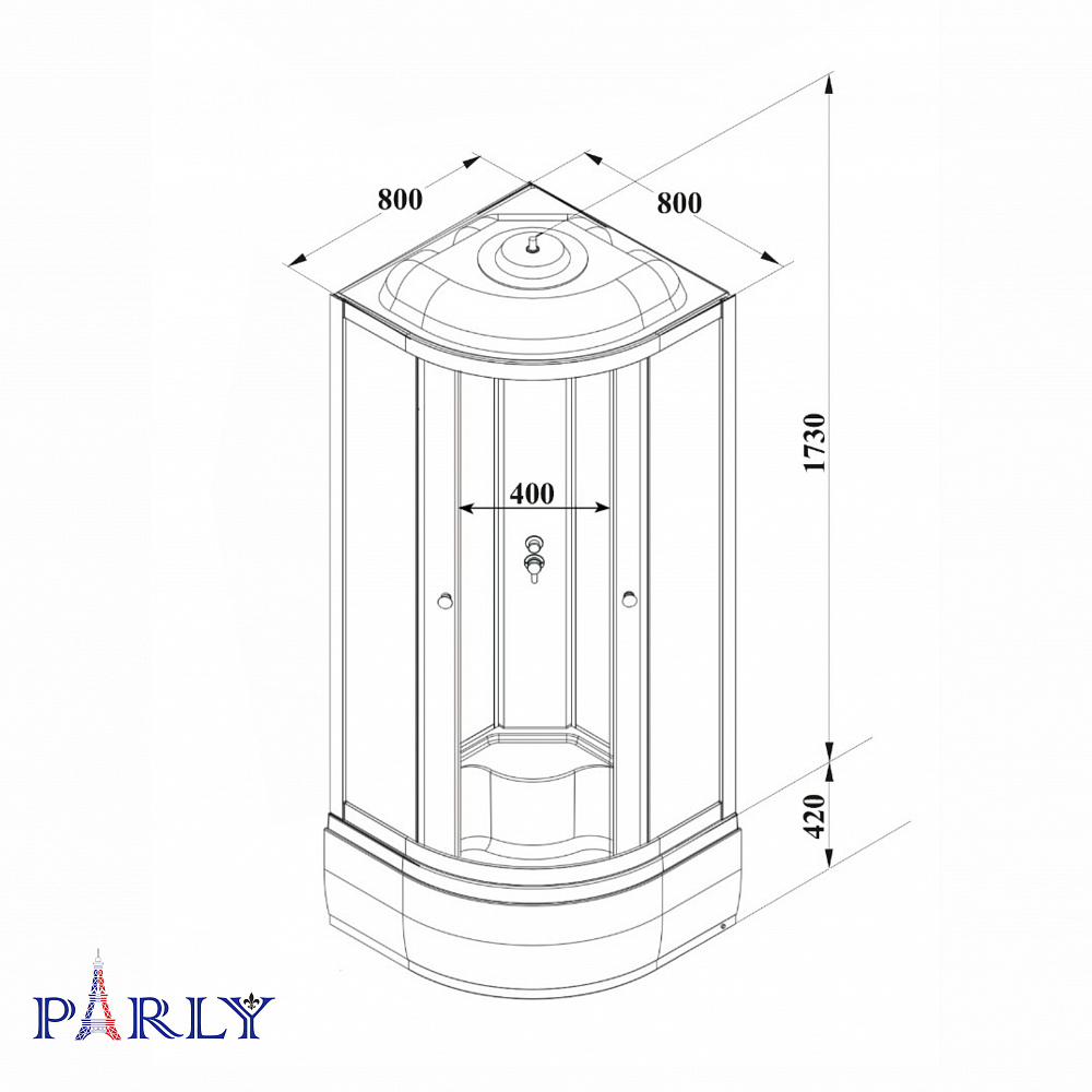 Душевая кабина PARLY EC821 (80х80х215)