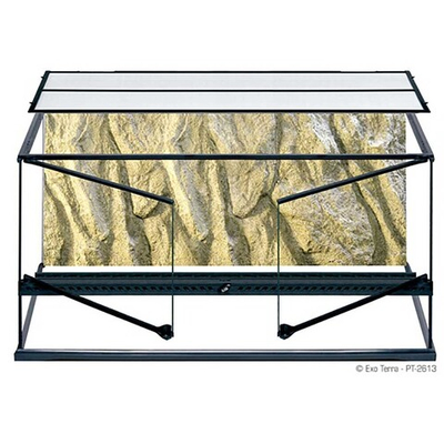 Hagen Exo Terra Terrarium Large Wide - террариум из стекла 90x45x45см с дверцами, покровной сеткой и декоративным фоном