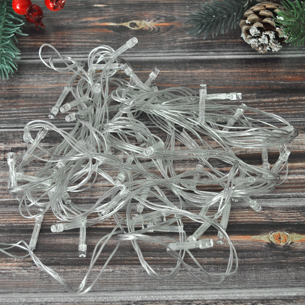 Гирлянда электрическая "Мультицвет" 5,5м 50 ламп LED, 8 режимов, прозрачный провод, IP-20