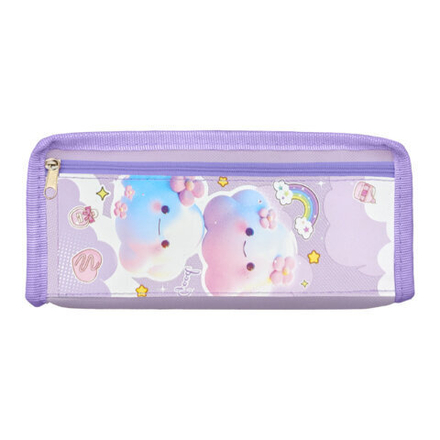 Пенал ЮНЛАНДИЯ ЮНИОР, 2 отделения, полиэстер, "Purple clouds", 21х8х6 см, 273810