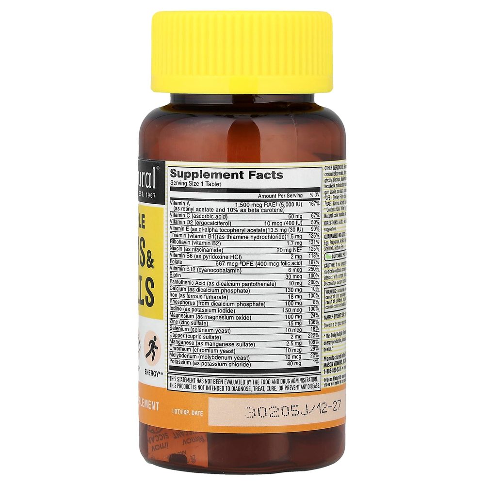 Mason Natural, ежедневный комплекс витаминов и минералов, 60 таблеток