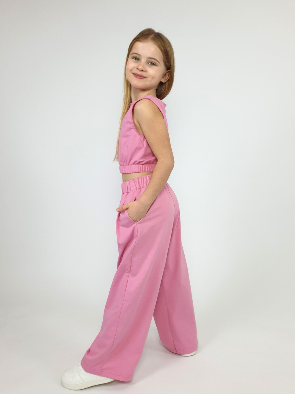 02-157-1 Комплект для девочки (майка-топ+ брюки)