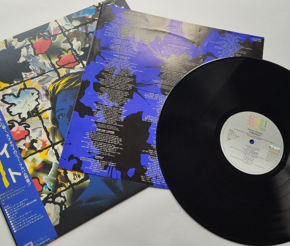 Винтажная виниловая пластинка LP David Bowie Tonight (Japan 1984) (Obi) Blue Jean