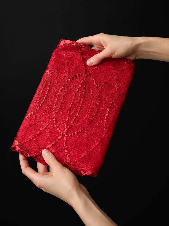 05-173 ОПТ Вышивка на неэл. сетке 23 см, красный 100