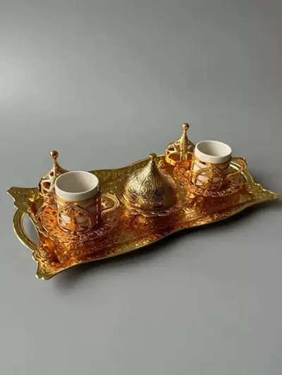 Кофейный набор "Ажур" с подносом. Турция. 2 персоны.
