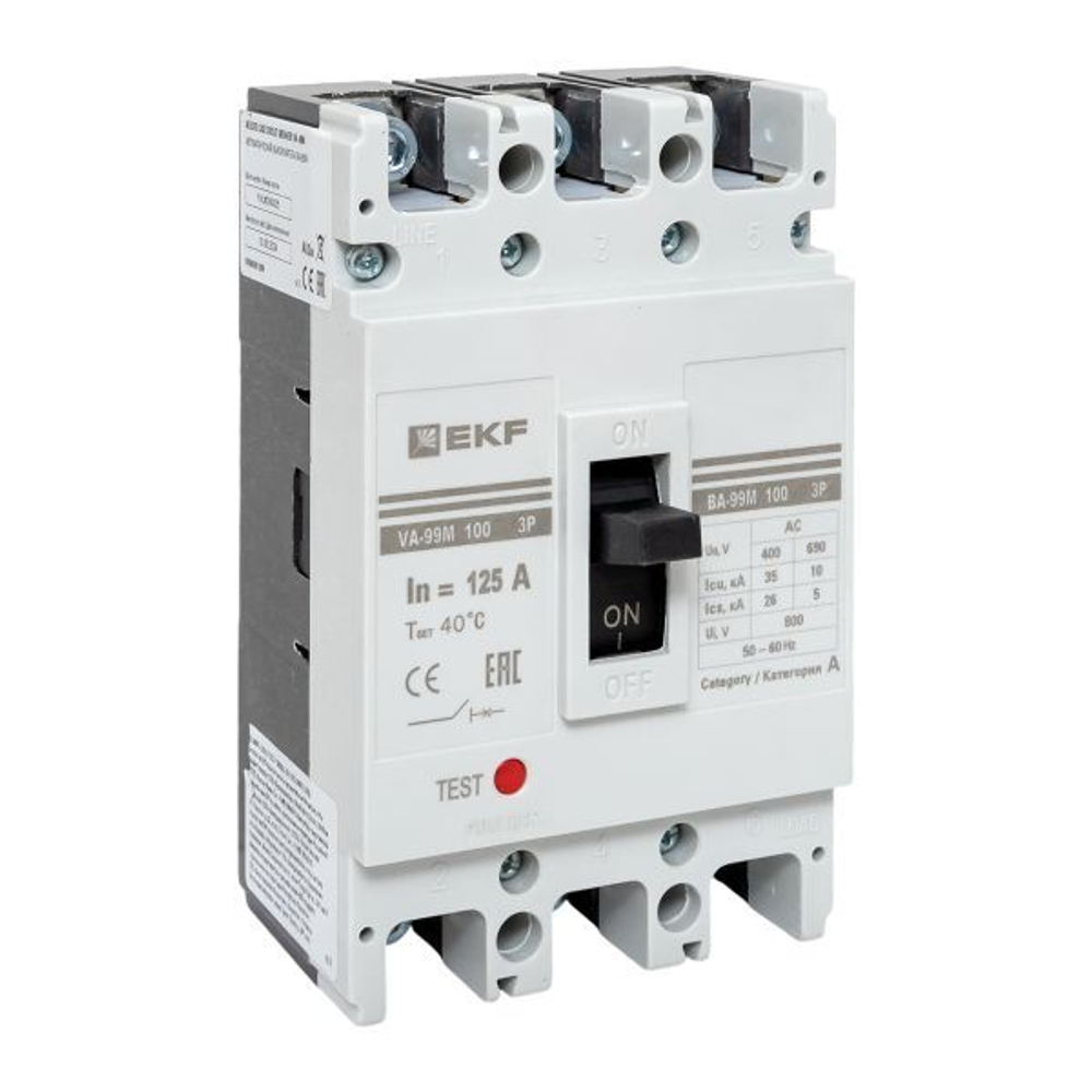 Автоматический выключатель в литом корпусе  EKF mccb99-100-125m