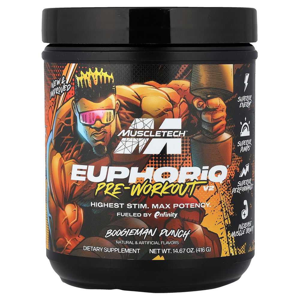 MuscleTech, EuphoriQ® Pre-Workout V2, Boogieman Punch, 416 г (14,67 унции)