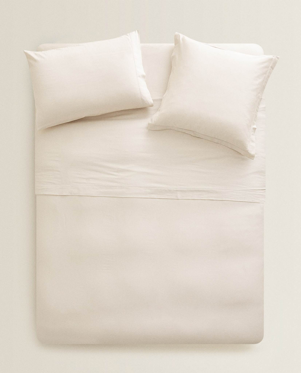 ZARA HOME (300 НИТЕЙ) ПОДОДЕЯЛЬНИК ИЗ ХЛОПКА, БЕЖЕВЫЙ