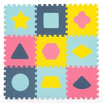 Игровой коврик-пазл Funkids 12 Геометрия   толщина 15 мм (9 частей) - серия NT толщина 15 мм Микс