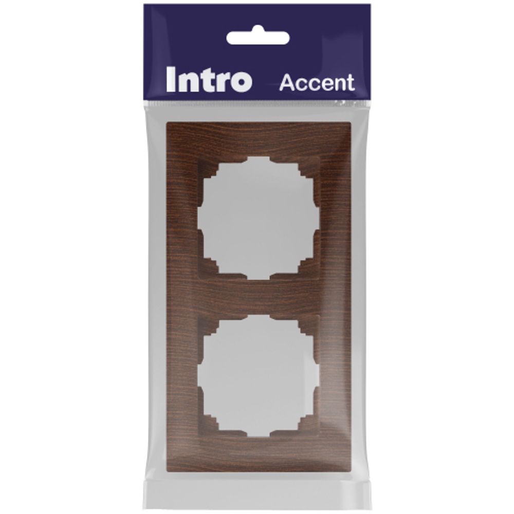 Рамка для розеток и выключателей Intro Accent 6-502-10 на 2 поста, СУ, венге | Intro