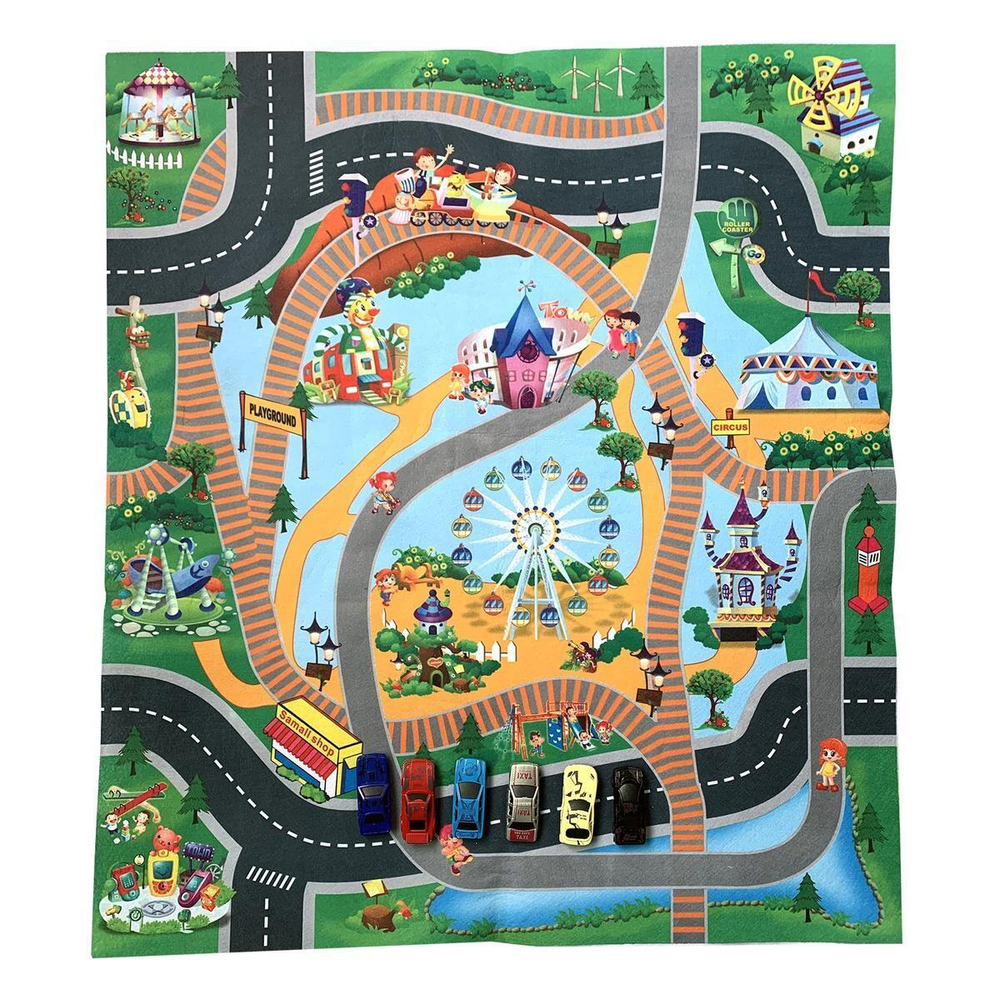 Игровой развивающий коврик "Дороги для автомобилей" 80*70см,авто