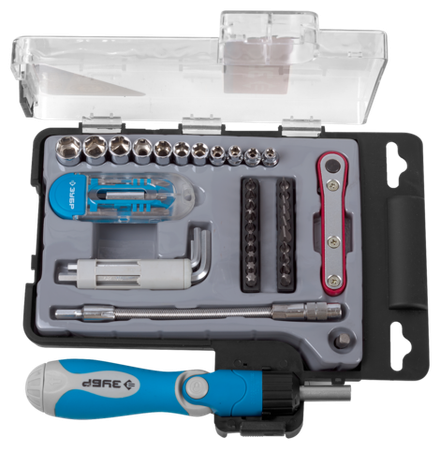 Набор ЗУБР "ЭКСПЕРТ", Слесарно-монтажный инструмент, отвертки реверс., насадки, имбус. ключи, 46 пр.