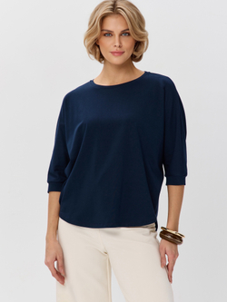 Свободная футболка летучая мышь с рукавом 3/4