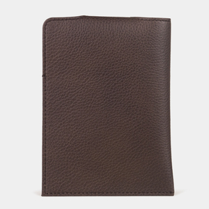 Обложка-кармашек для паспорта London из кожи теленка, темно-коричневого цвета