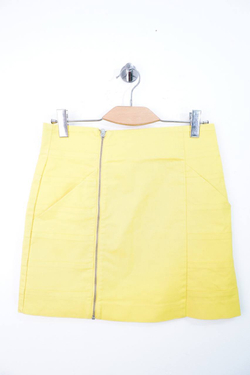 Юбка H&M цвета сочного лимона, маркировка 42, визуально на 48 размер