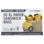 Lunchskins, бумажные пакеты для сэндвичей, размер XL, с защитной пленкой, 50 шт.