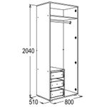 Уголок школьника Омега 16 Шкаф 2-х дв. для одежды и белья