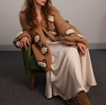 Кардиган из шерсти MIRSTORES с связанными барашками