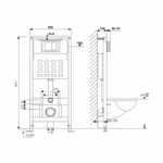 Система инсталляции WAVE, двухрежимная квадратная кнопка A3 хром, МЕХАНИКА