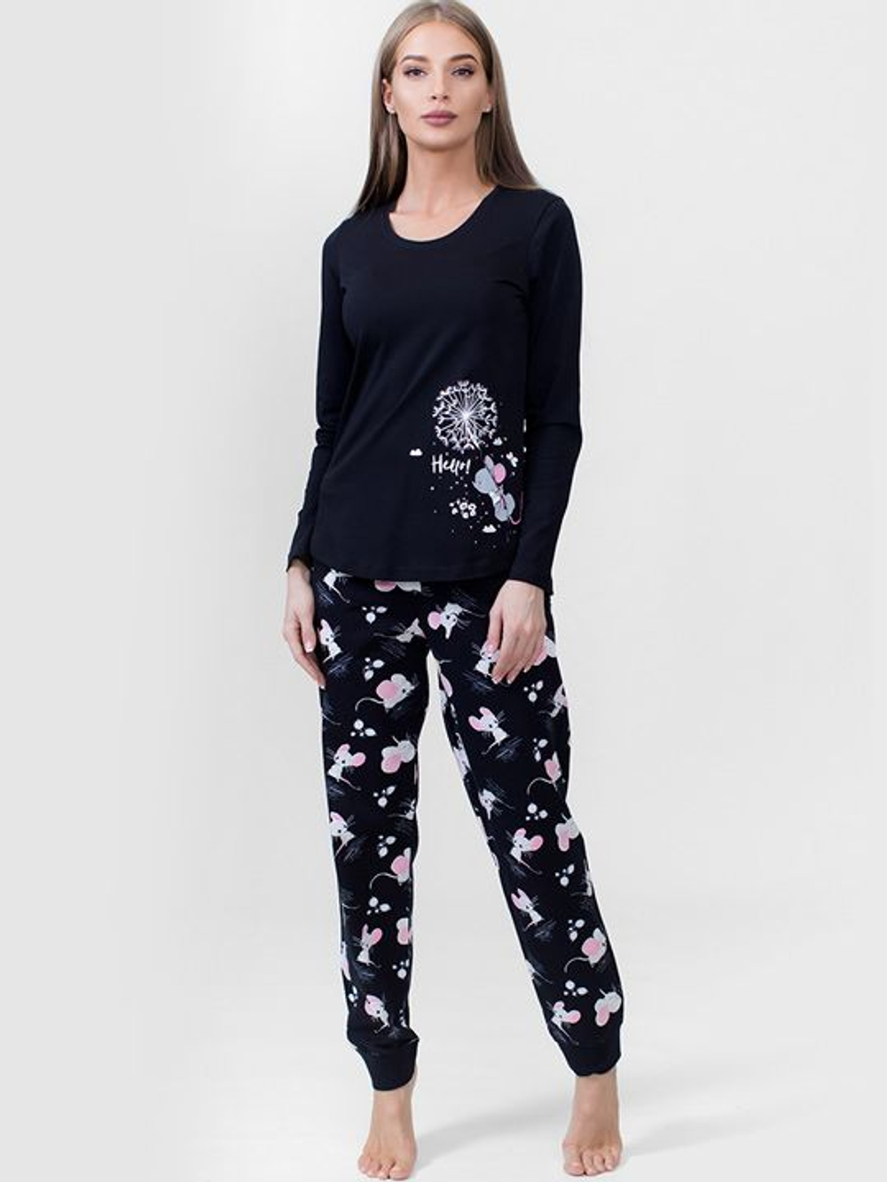 Домашний комплект с мышками и одуванчиками (Размер: M) (Цвет: черный)