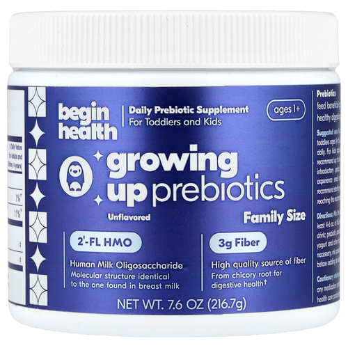 Begin Health, Kids, пребиотики для детей, от 1 года, без вкусовых добавок, 216,7 г (7,6 унции)