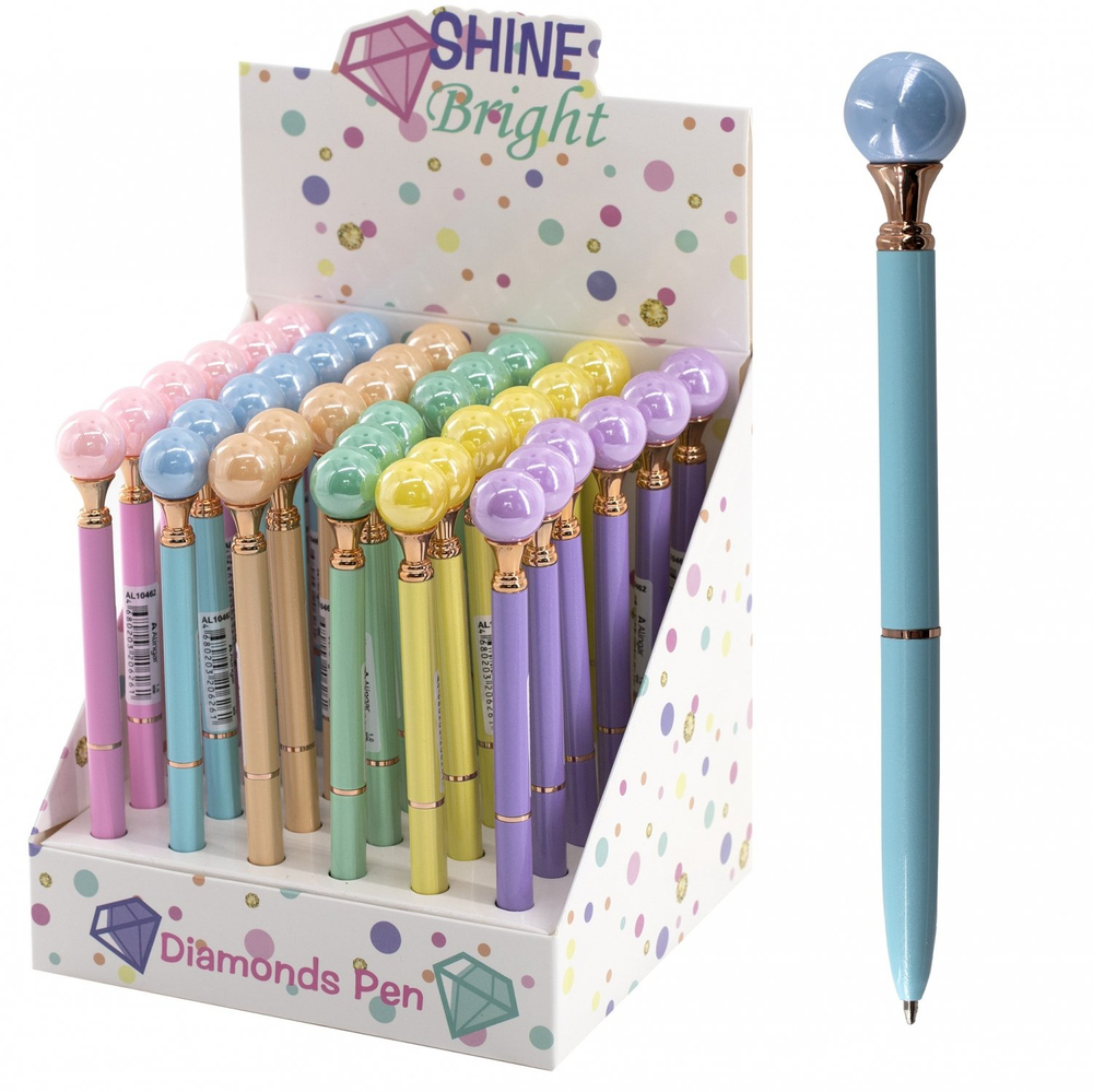 Ручка подарочная шариковая Alingar, синяя, 1.0 мм, металлический корпус, поворотный механизм, "Шар", ассорти, карт. уп.