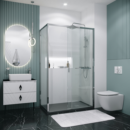 Душевая стенка Grossman Style 70 200.K33.05.70.10.00 профиль Хром стекло прозрачное