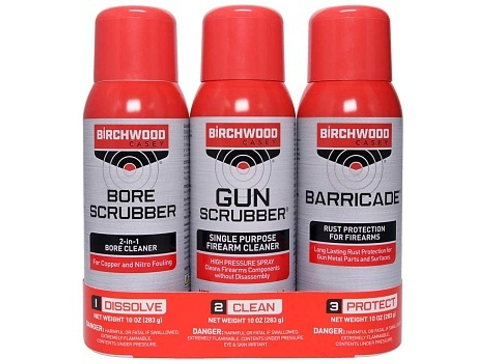 Набор средств Birchwood Casey (Bore Scrubber, Gun Scrubber, Barricade)