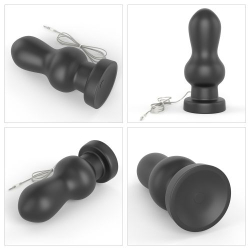 Черная анальная вибровтулка 7  King Sized Vibrating Anal Rammer - 18 см.