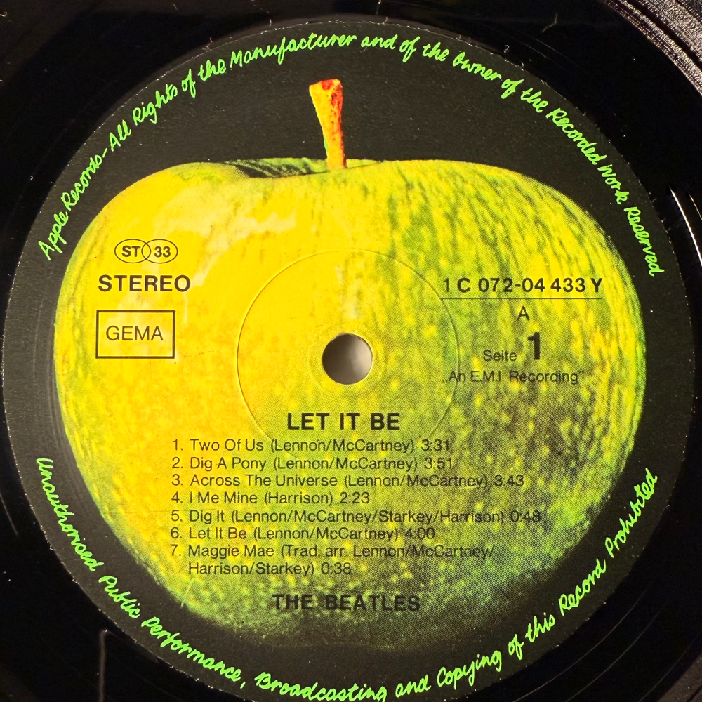 The Beatles ‎– Let It Be (Германия 1977г.)