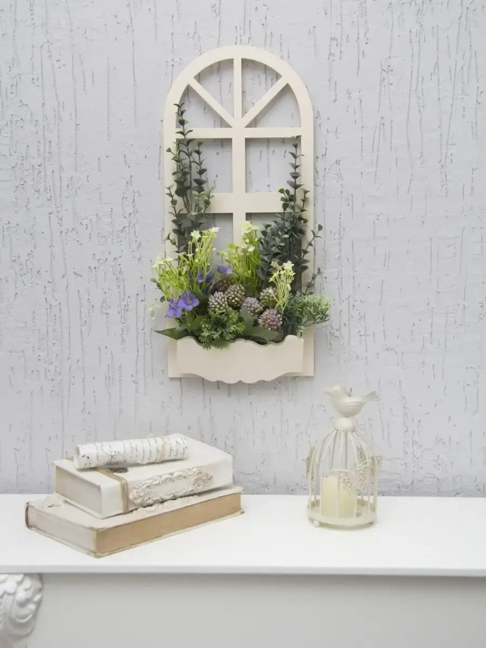 Панно на стену для интерьера "Окно с цветами"