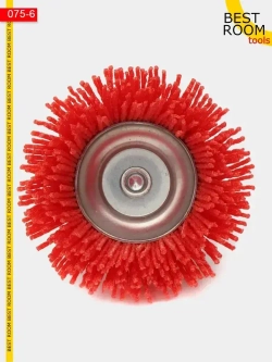 Щетка нейлоновая для дрели, Корщетка "чашка" насадка на дрель нейлоновая 75 х 6 мм