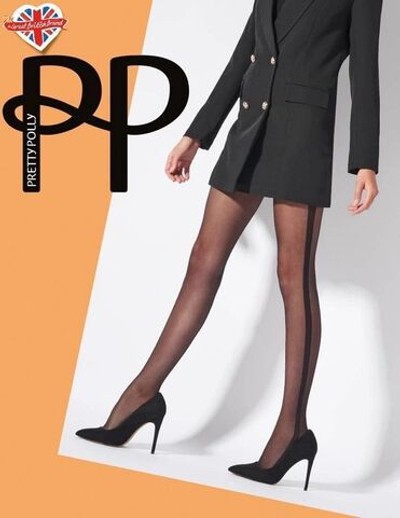 Тонкие колготки с лампасами (Размер: S-M-L) (Цвет: черный)