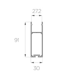 Профиль накладной алюминиевый LC-LP-9030-2 Anod