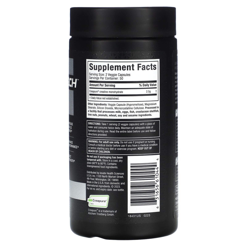 MuscleTech, 100% креатин Platinum, 100 растительных капсул (1,25 г в 1 капсуле)