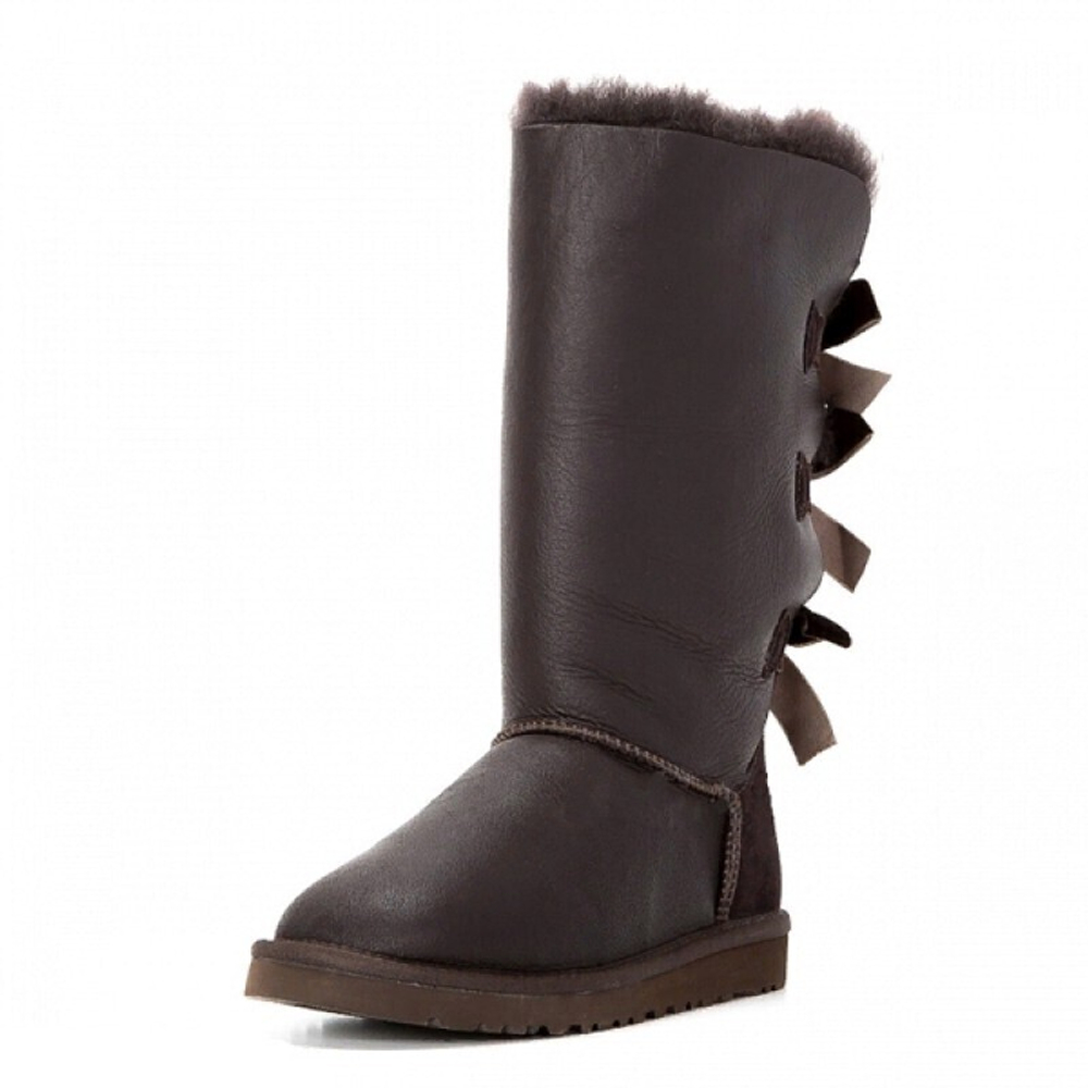 Угги Bailey Bow Tall Metallic Chocolate