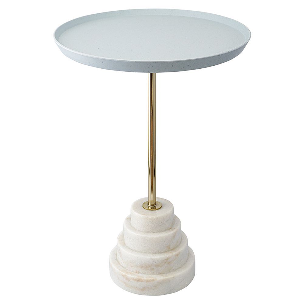 Столик кофейный sustainable collection, D38 см, серый/белый