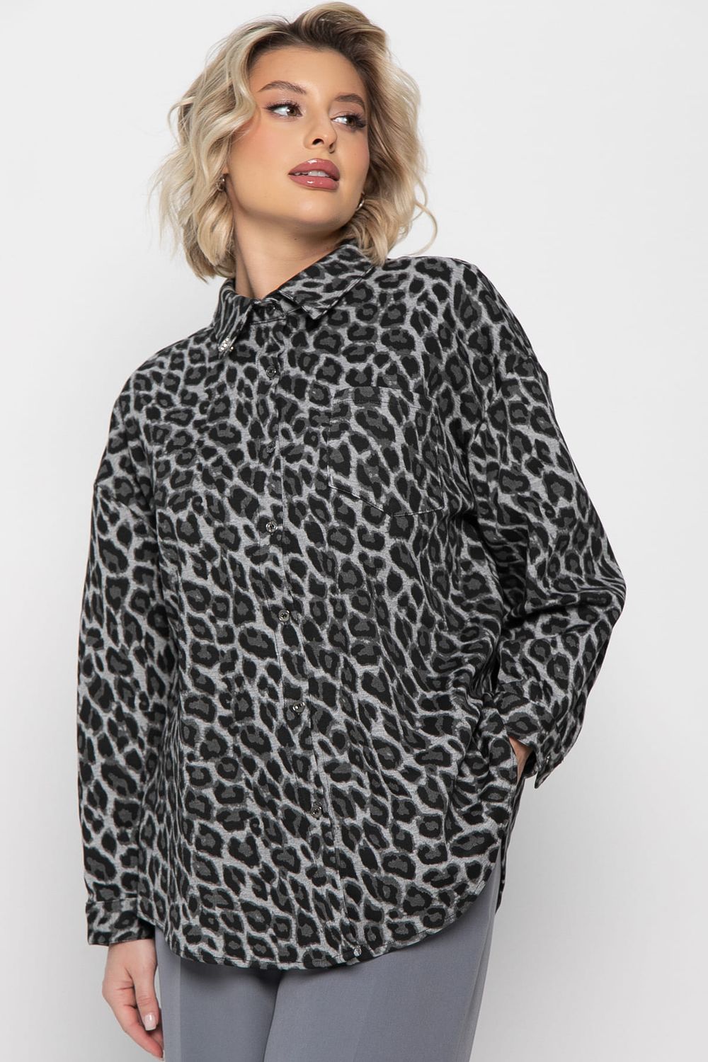 Рубашка Дарлин (серо-черная) Б14960-18М LT Collection