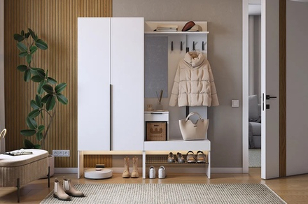 Баско (MebelSon) Набор мебели для прихожей (комплектация К1) белый