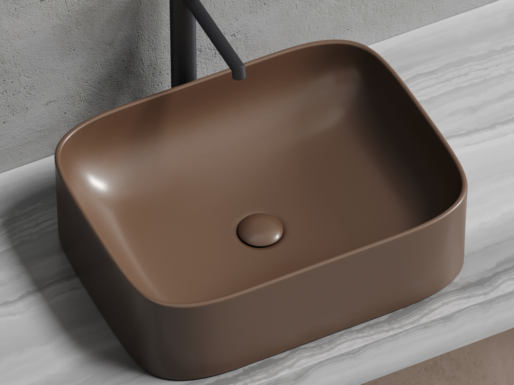 Умывальник чаша накладная прямоугольная (цвет Темно-x
