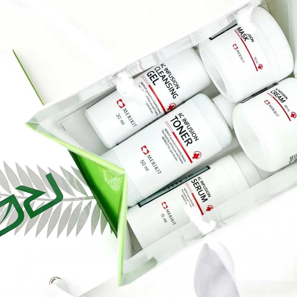 MERIKIT Набор Ac Infusion mini / мини набор для борьбы с акне и постакне ( 5 предметов)