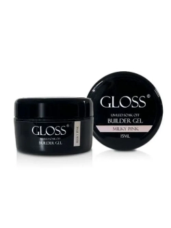 GLOSS Однофазний гель Builder Gel Milky Pink, 15 мл