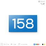 Номер на дверь 158, табличка на дверь для офиса, квартиры, кабинета, аудитории, склада, голубой 120х70 мм, Айдентика Технолоджи