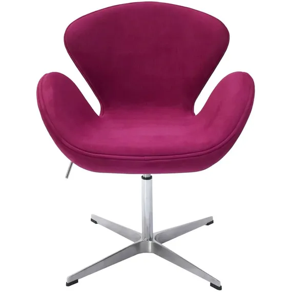 Кресло Swan, малиновая экозамша